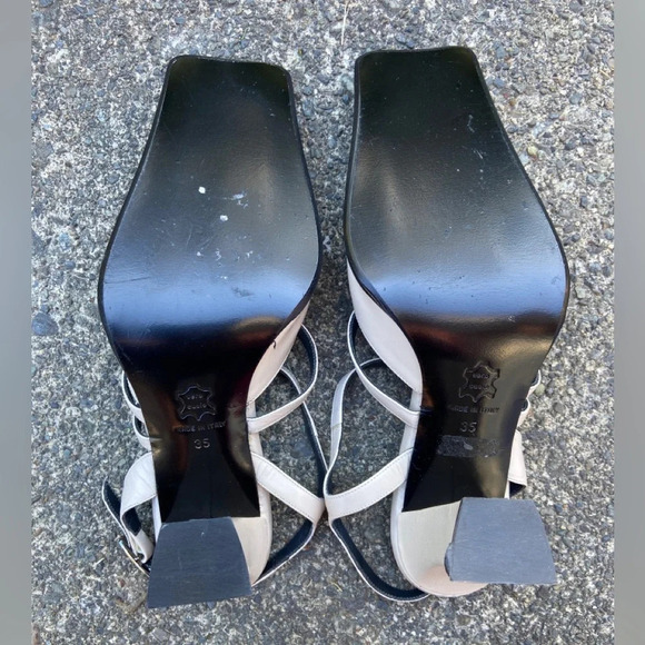 Franco Paolucci square toe leather strap heel Sz 35 - Picture 7 of 9